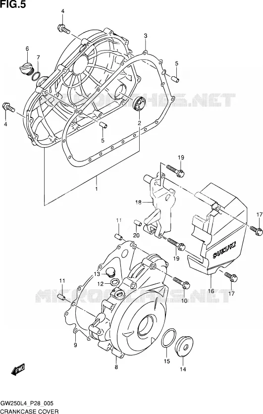 CARTER Suzuki MOTO 250 INAZUMA 2014  GW250 L4 (P28)