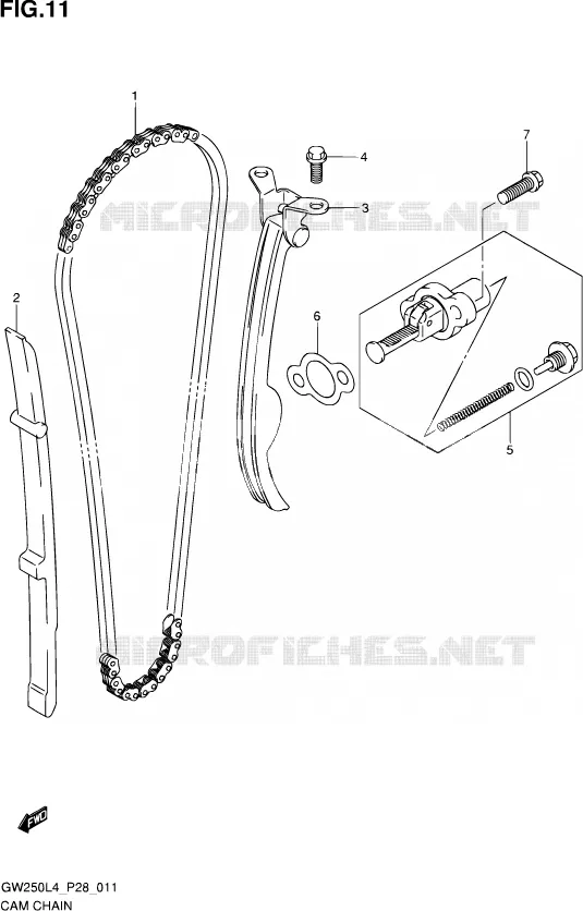 DISTRIBUTION Suzuki MOTO 250 INAZUMA 2014  GW250 L4 (P28)
