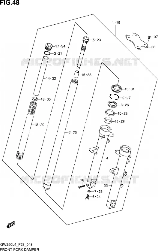 FOURCHE Suzuki MOTO 250 INAZUMA 2014  GW250 L4 (P28)
