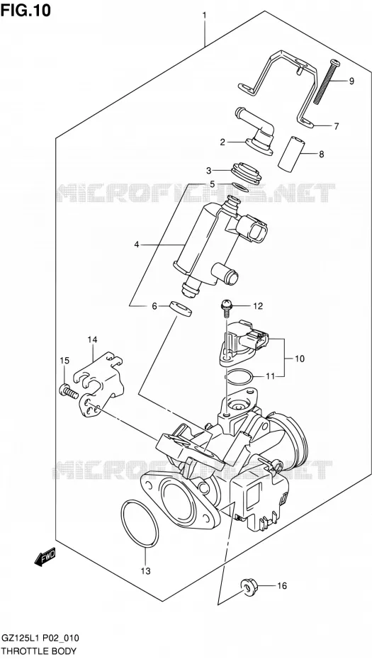 CORPS DE PAPILLON Suzuki MOTO 125 MARAUDER 2011  GZ125L1(E02)