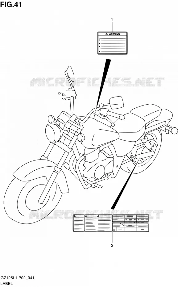 ETIQUETTE (MODEL P19) Suzuki MOTO 125 MARAUDER 2011  GZ125L1(E02)