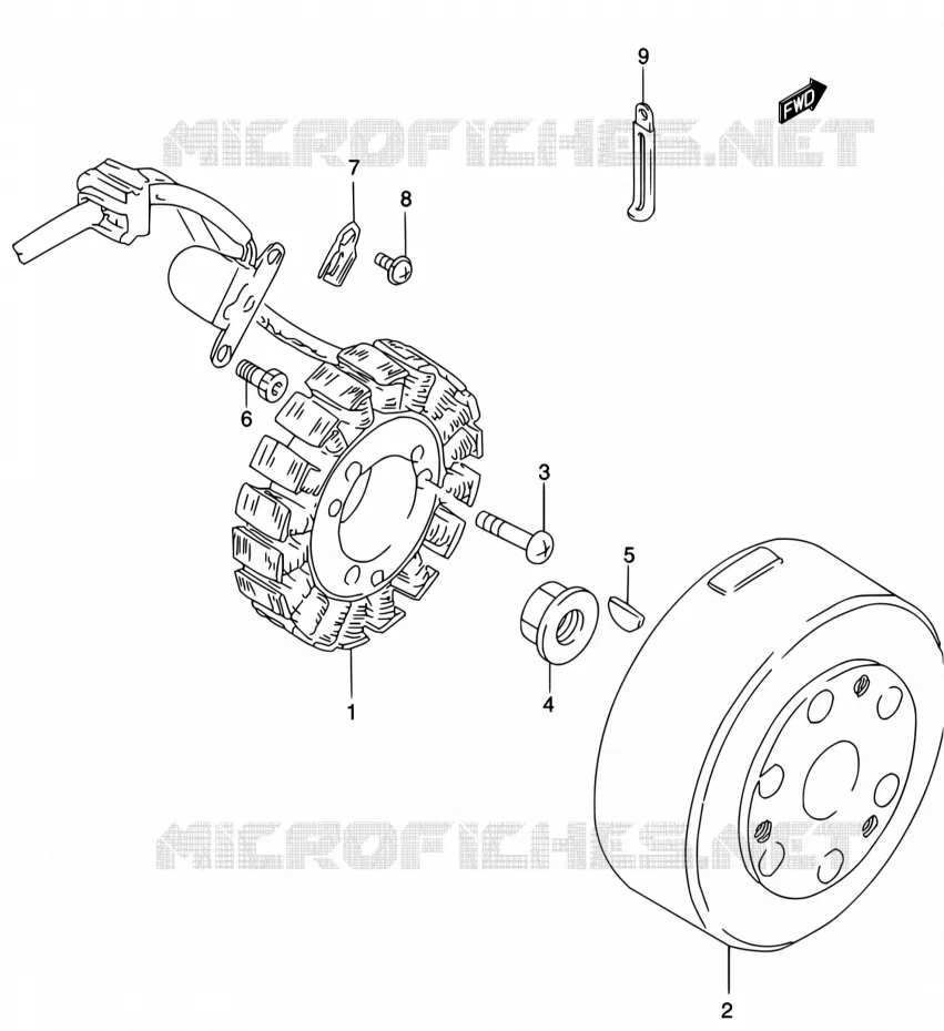 ALLUMAGE ROTOR - STATOR Suzuki MOTO 250 MARAUDER 2002  GZ250 K2 (E03,E28,E33)