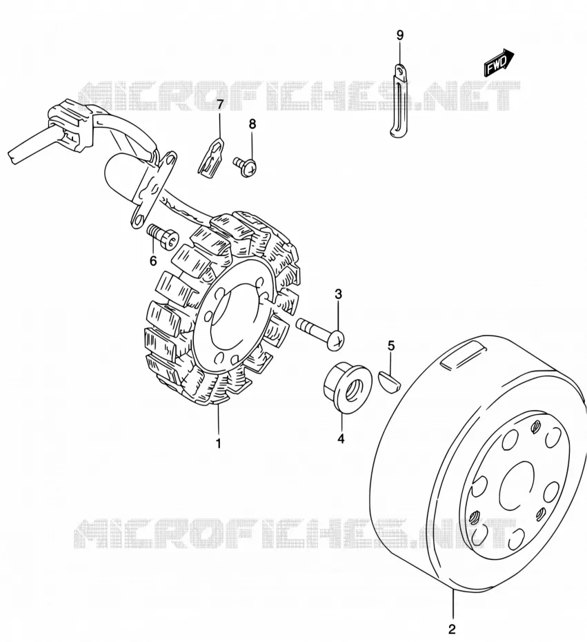 ALLUMAGE ROTOR - STATOR Suzuki MOTO 250 MARAUDER 2003  GZ250 K3 (E03,E28,E33)