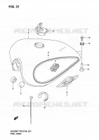 RESERVOIR D'ESSENCE (MODELE K3) pour Suzuki MARAUDER 250 2004
