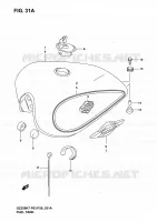 RESERVOIR D'ESSENCE (MODELE K4) pour Suzuki MARAUDER 250 2004