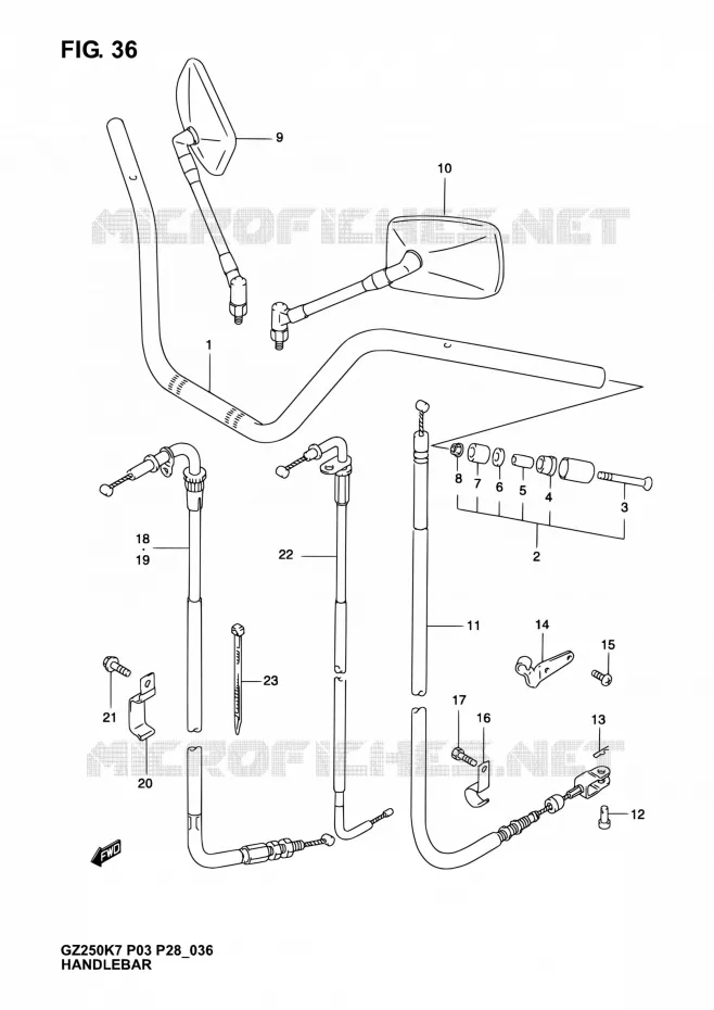 GUIDON Suzuki MOTO 250 MARAUDER 2004  GZ250K4(E03,E28,E33)