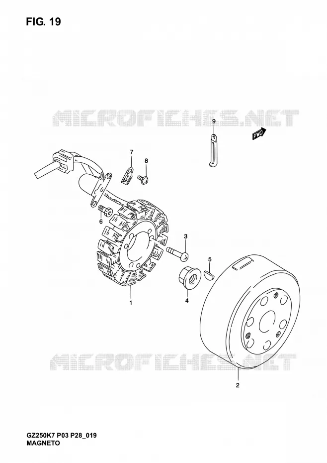 ALLUMAGE ROTOR - STATOR Suzuki MOTO 250 MARAUDER 2005  GZ250K5(E03,E28,E33)
