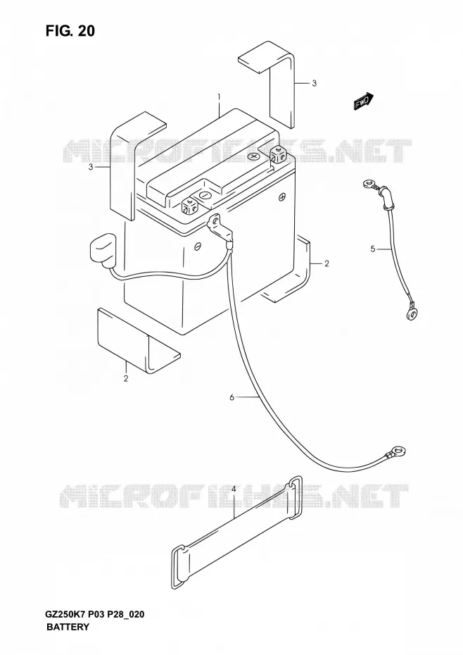 BATTERIE Suzuki MOTO 250 MARAUDER 2005  GZ250K5(E03,E28,E33)