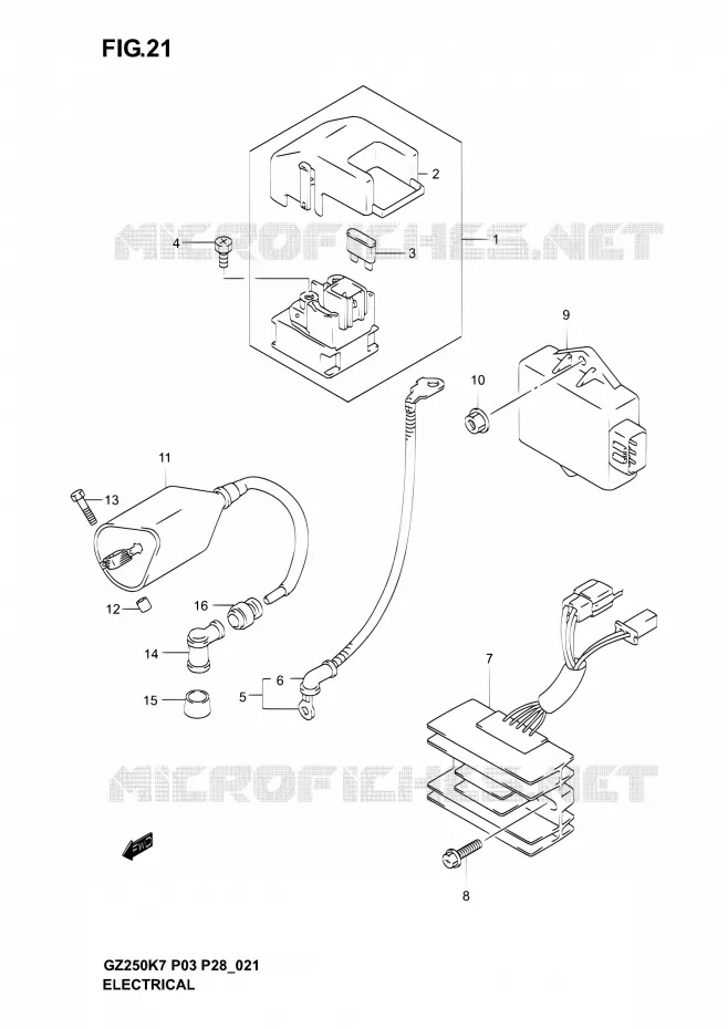 PARTIE ELECTRIQUE Suzuki MOTO 250 MARAUDER 2005  GZ250K5(E03,E28,E33)