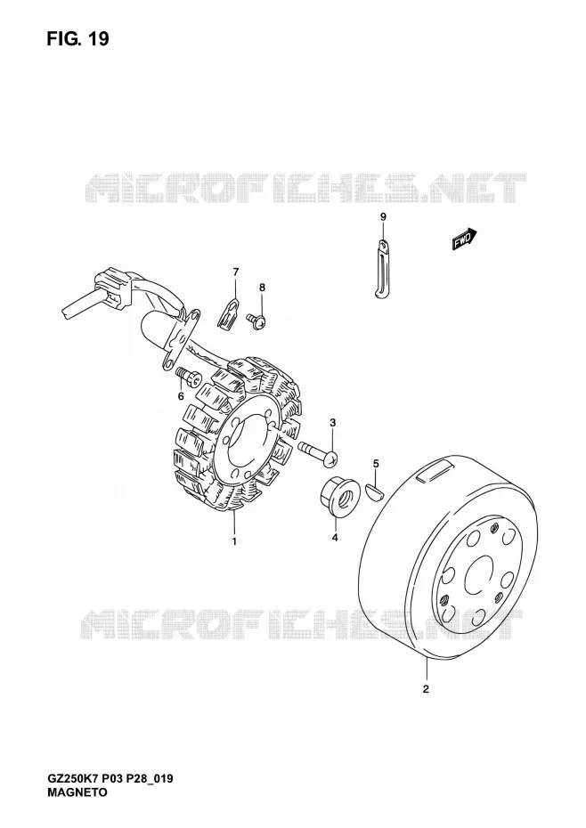 ALLUMAGE ROTOR - STATOR Suzuki MOTO 250 MARAUDER 2006  GZ250K6(E03,E28,E33)