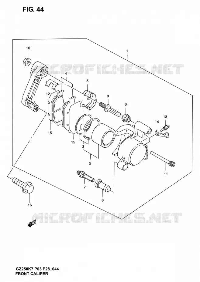 ETRIER DE FREIN AVANT Suzuki MOTO 250 MARAUDER 2006  GZ250K6(E03,E28,E33)