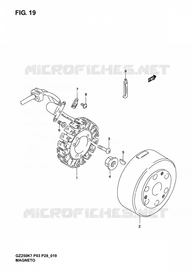 ALLUMAGE ROTOR - STATOR Suzuki MOTO 250 MARAUDER 2007  GZ250K7(E03,E28,E33)