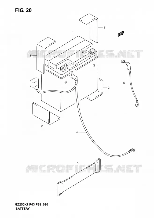 BATTERIE Suzuki MOTO 250 GZ 2007  GZ250K7(E03,E28,E33)