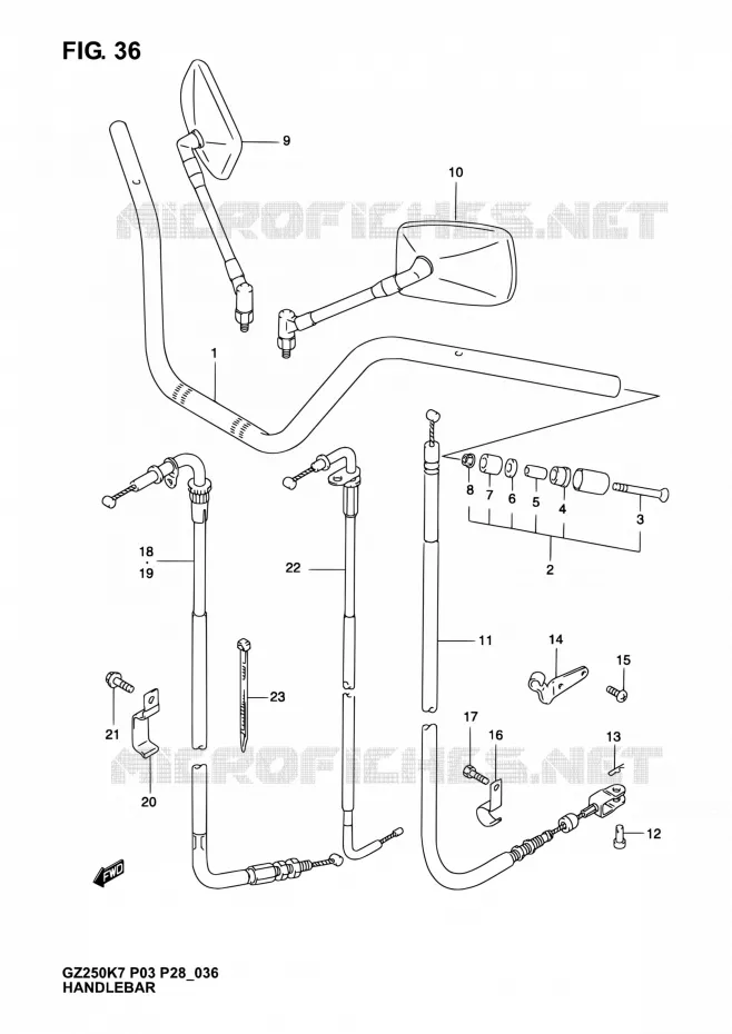 GUIDON Suzuki MOTO 250 MARAUDER 2007  GZ250K7(E03,E28,E33)