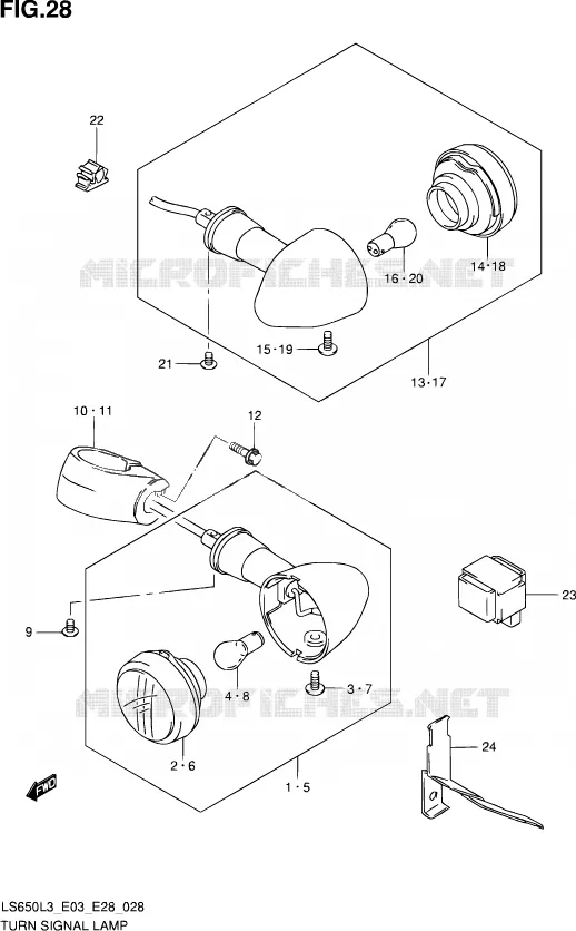 CLIGNOTANTS Suzuki MOTO 650 SAVAGE 2013  LS650 L3