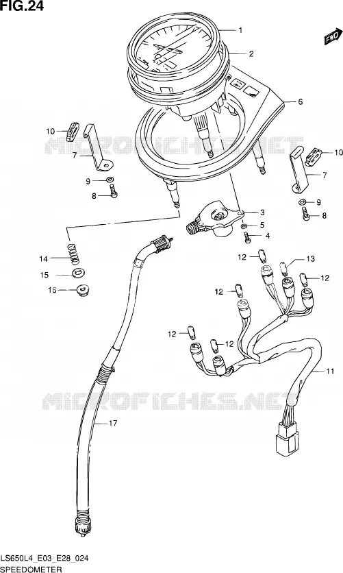COMPTEUR (LS650L4 E03) Suzuki MOTO 650 SAVAGE 2014  LS650 L4