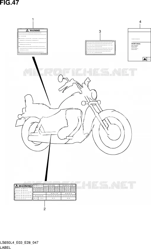 ETIQUETTE (LS650L4 E03) Suzuki MOTO 650 SAVAGE 2014  LS650 L4