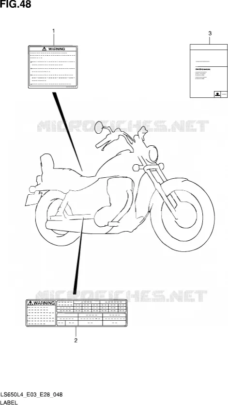 ETIQUETTE (LS650L4 E28) Suzuki MOTO 650 SAVAGE 2014  LS650 L4