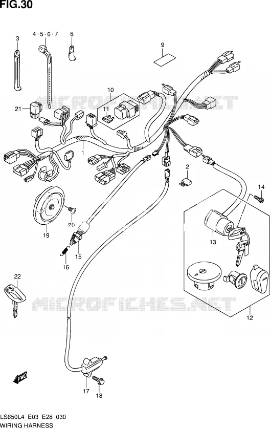 FAISCEAU ELECTRIQUE (LS650L4 E03) Suzuki MOTO 650 SAVAGE 2014  LS650 L4