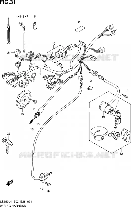 FAISCEAU ELECTRIQUE (LS650L4 E28) Suzuki MOTO 650 SAVAGE 2014  LS650 L4