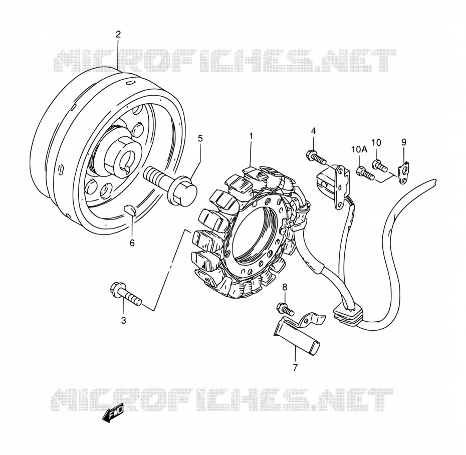 ALLUMAGE ROTOR - STATOR Suzuki MOTO 650 SAVAGE 2000  LS650P Y (E02,E04,E17,E18,E25,E53)