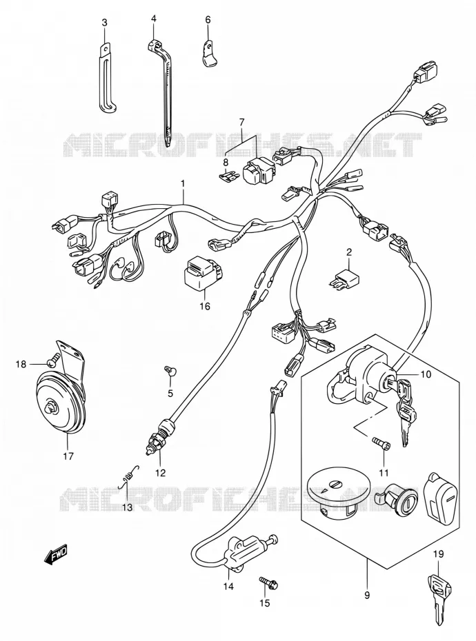FAISCEAU ELECTRIQUE Suzuki MOTO 650 SAVAGE 2000  LS650P Y (E02,E04,E17,E18,E25,E53)