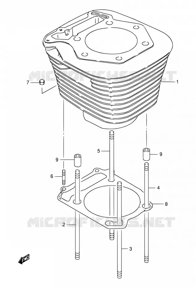 CYLINDRE Suzuki MOTO 650 BOULEVARD 2000  LS650P Y (E03,E28,E33)