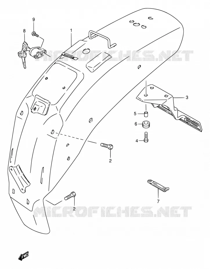 GARDE BOUE ARRIERE Suzuki MOTO 650 BOULEVARD 2000  LS650P Y (E03,E28,E33)
