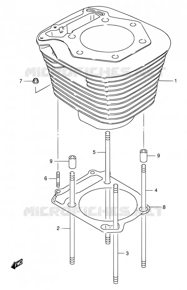 CYLINDRE Suzuki MOTO 650 SAVAGE 2000  LS650PY(E22)