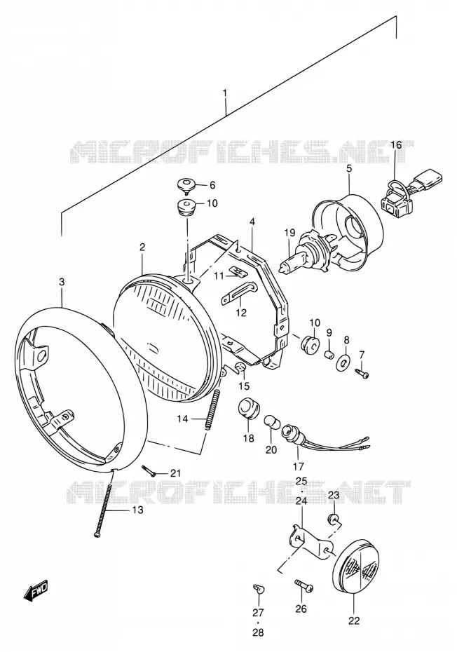 PHARE Suzuki MOTO 650 SAVAGE 2000  LS650PY(E22)