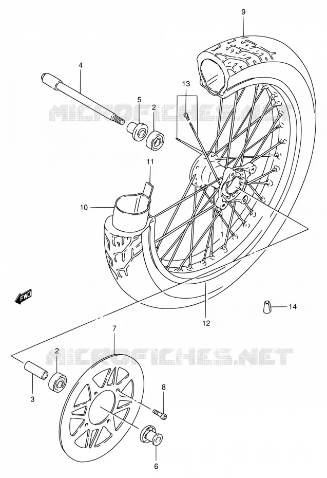 ROUE AVANT Suzuki MOTO 650 SAVAGE 2000  LS650PY(E22)