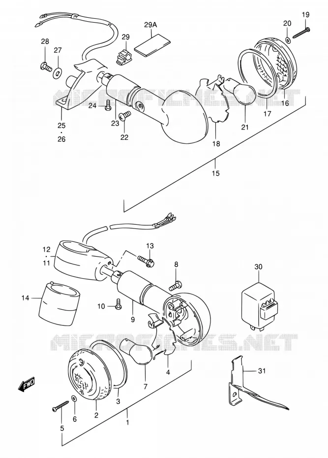 CLIGNOTANTS Suzuki MOTO 650 SAVAGE 2002  LS650PK2(E22)