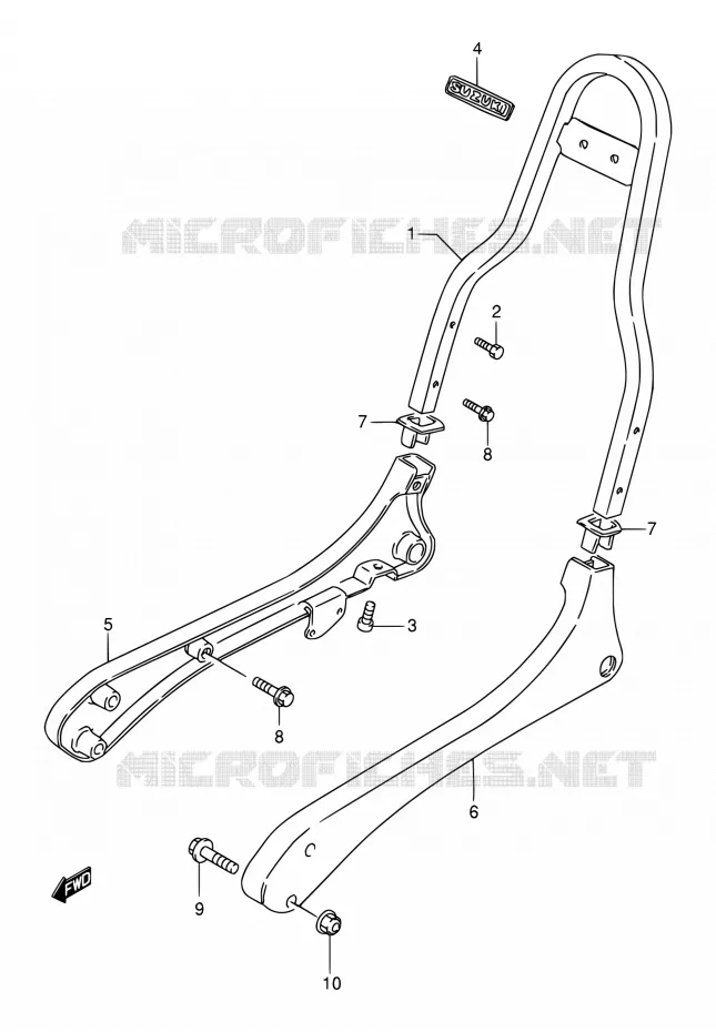 DOSSERET (MODELE V/W/X/Y/K1/K2/K3) Suzuki MOTO 650 SAVAGE 2002  LS650PK2(E22)