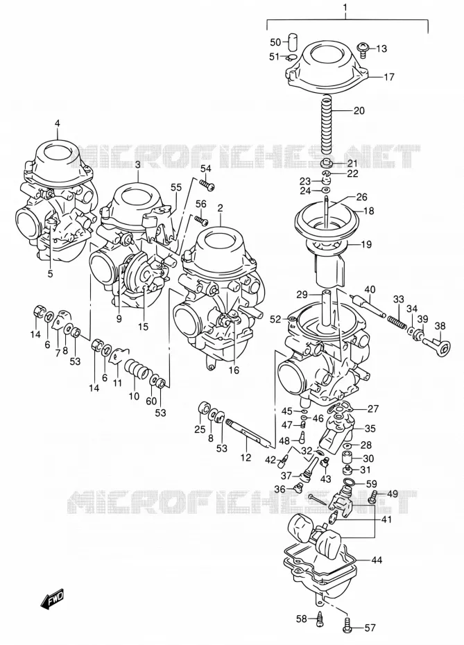 CARBURATEUR (MODELE P/R) Suzuki MOTO 600 RF 1993  RF600RP/RF600RUP
