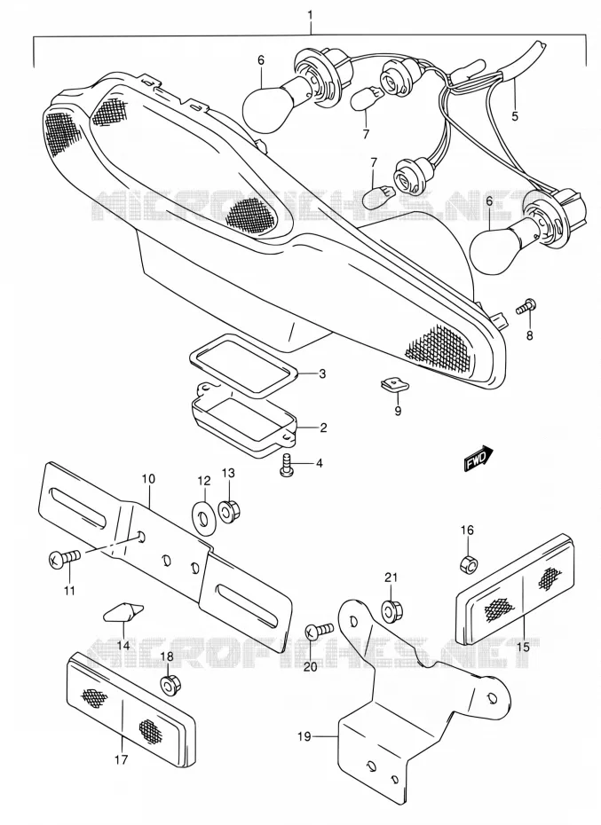 FEU ARRIERE Suzuki MOTO 600 RF 1993  RF600RP/RF600RUP