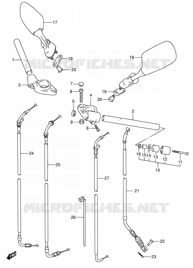 GUIDON (MODELE P) Suzuki MOTO 600 RF 1993  RF600RP/RF600RUP