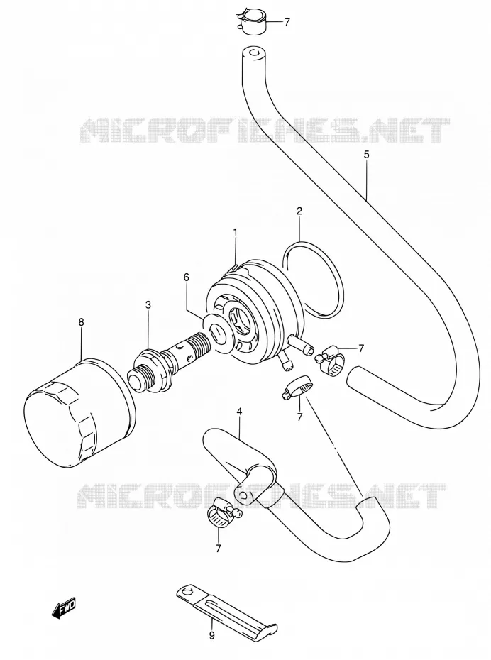 RADIATEUR D'HUILE - FILTRE A HUILE Suzuki MOTO 600 RF 1993  RF600RP/RF600RUP
