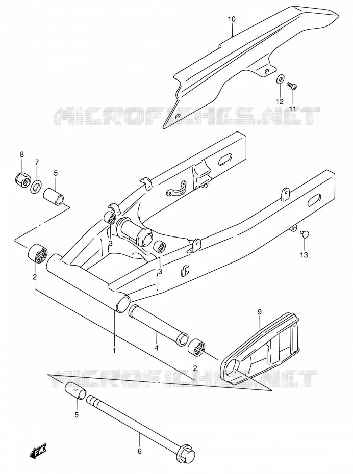 BRAS OSCILLANT ARRIERE (MODELE P/R/S) Suzuki MOTO 600 RF 1994  RF600RR/RF600RUR