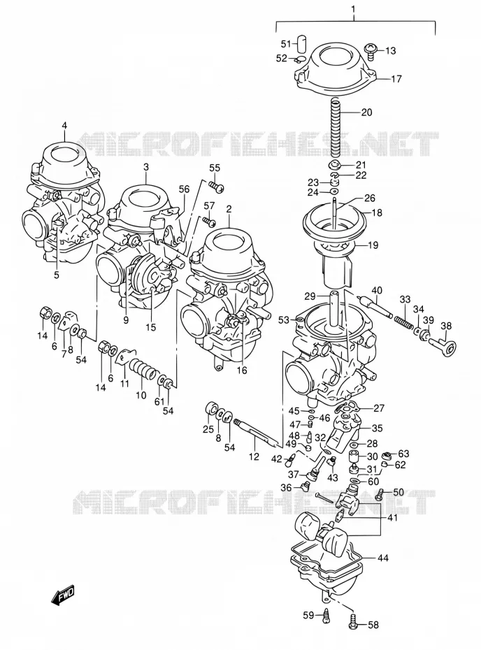 CARBURATEUR (MODELE P/R E18/E39) Suzuki MOTO 600 RF 1994  RF600RR/RF600RUR
