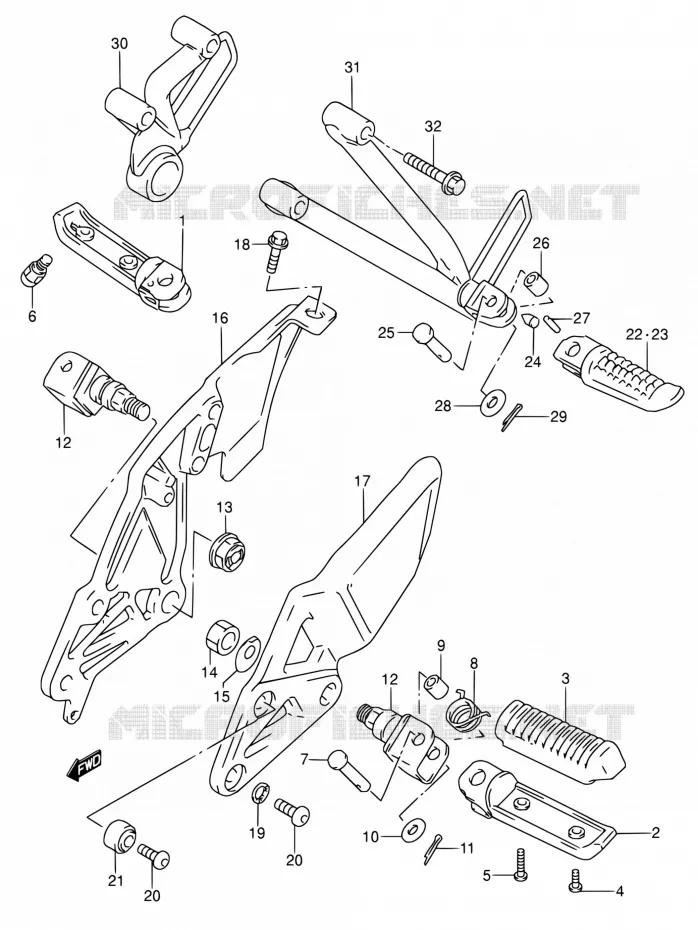 REPOSE PIED Suzuki MOTO 600 RF 1994  RF600RR/RF600RUR