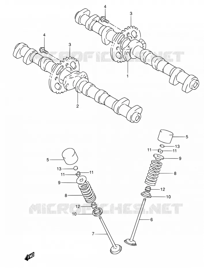 ARBRE A CAMES - VALVE Suzuki MOTO 600 RF 1995  RF600RS/RF600RUS