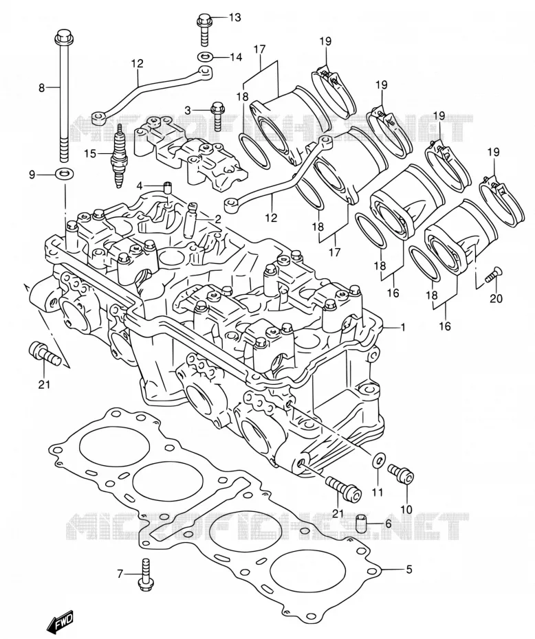 CULASSE Suzuki MOTO 600 RF 1995  RF600RS/RF600RUS
