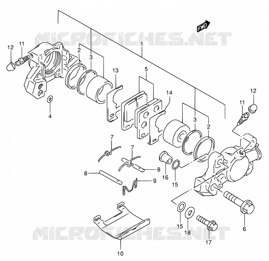 ETRIER DE FREIN ARRIERE (MODELE S) Suzuki MOTO 600 RF 1995  RF600RS/RF600RUS