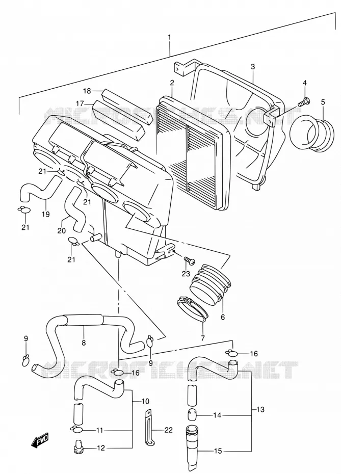 FILTRE A AIR Suzuki MOTO 600 RF 1995  RF600RS/RF600RUS