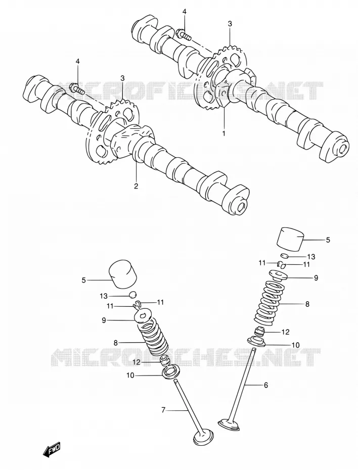 ARBRE A CAMES - VALVE Suzuki MOTO 600 RF 1997  RF600R V/RF600RU V