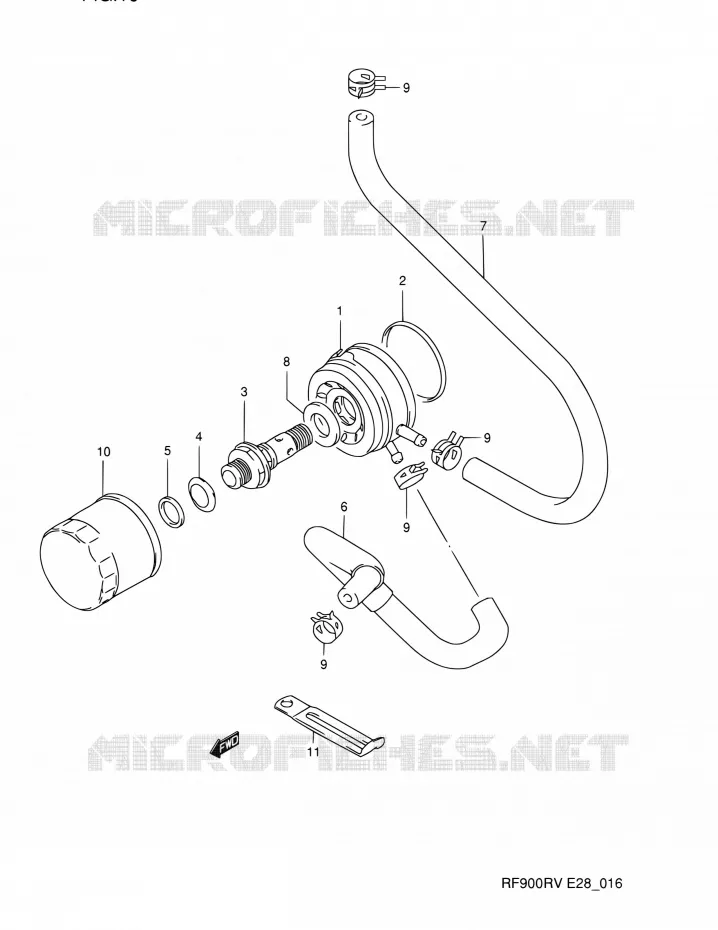 RADIATEUR D'HUILE - FILTRE A HUILE Suzuki MOTO 900 RF 1995  RF900RZ S (E03,E28,E33)