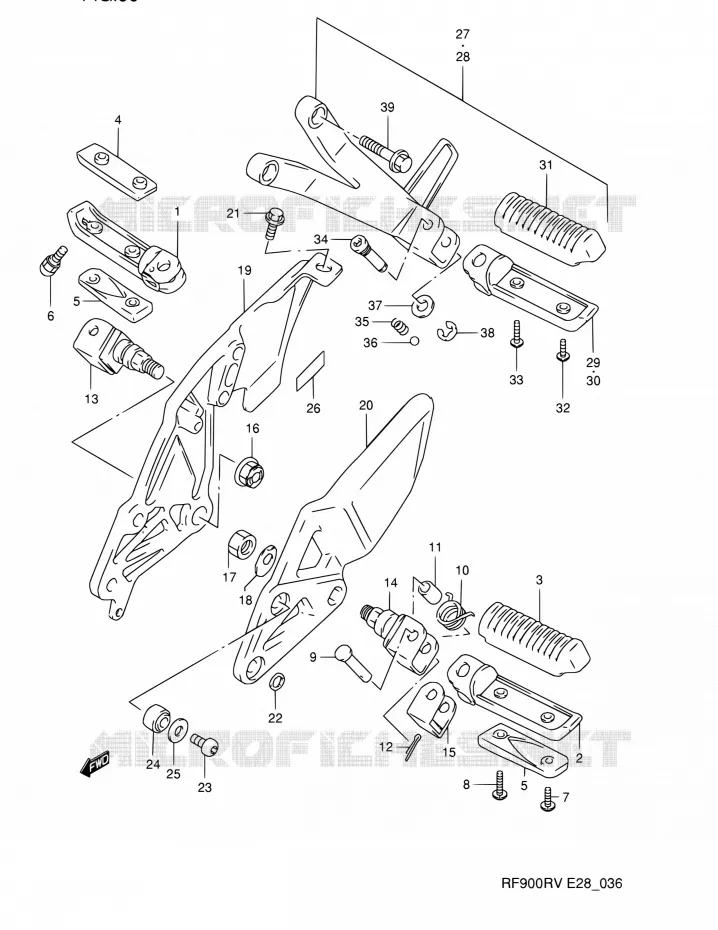 REPOSE PIED Suzuki MOTO 900 RF 1995  RF900RZ S (E03,E28,E33)