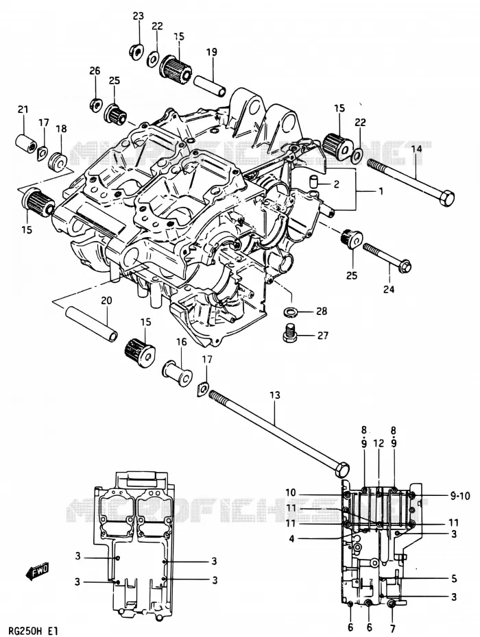 CARTER Suzuki MOTO 250 RG 1987  RG250 H/RG250F H