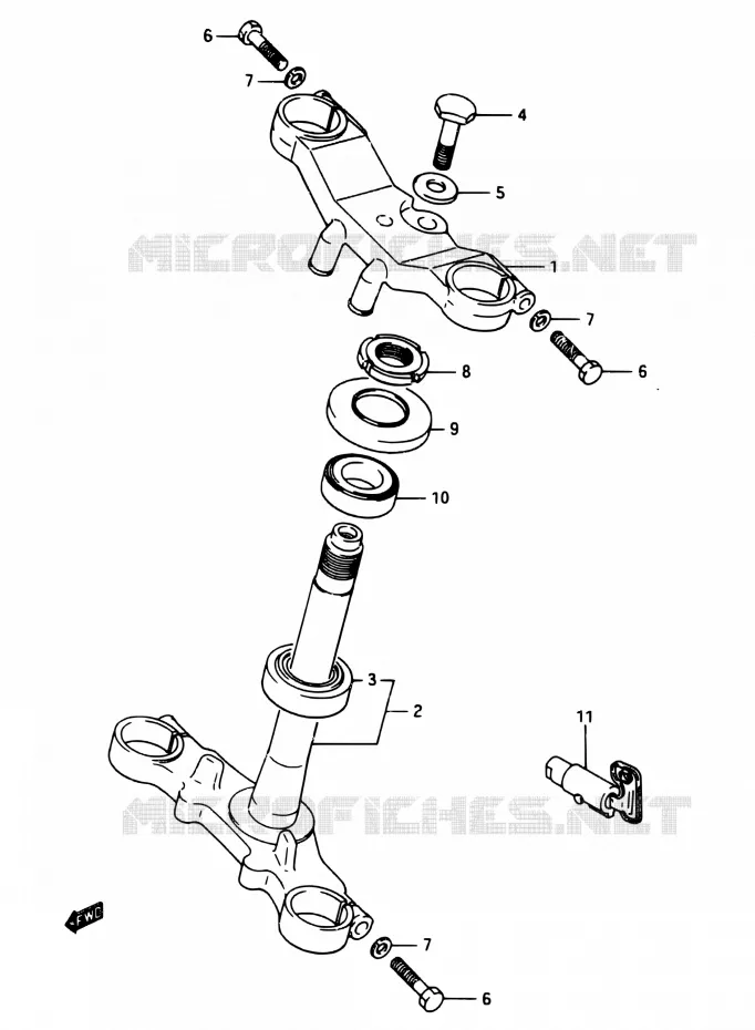 COLONNE DE DIRECTION Suzuki MOTO 250 RG 1987  RG250 H/RG250F H