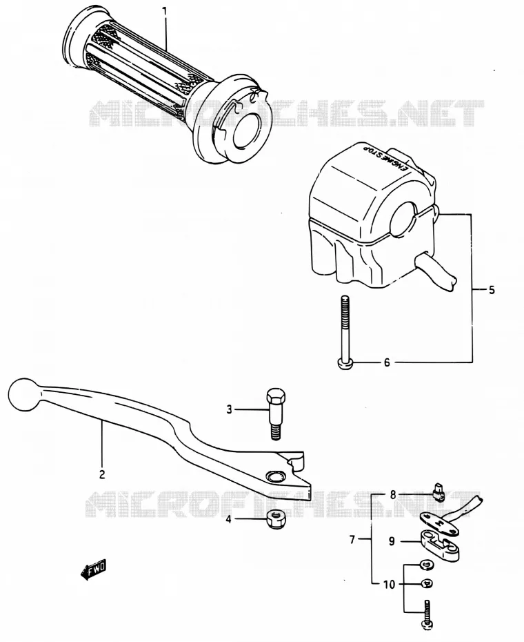 COMMODO DROIT (MODELE H) Suzuki MOTO 250 RG 1987  RG250 H/RG250F H